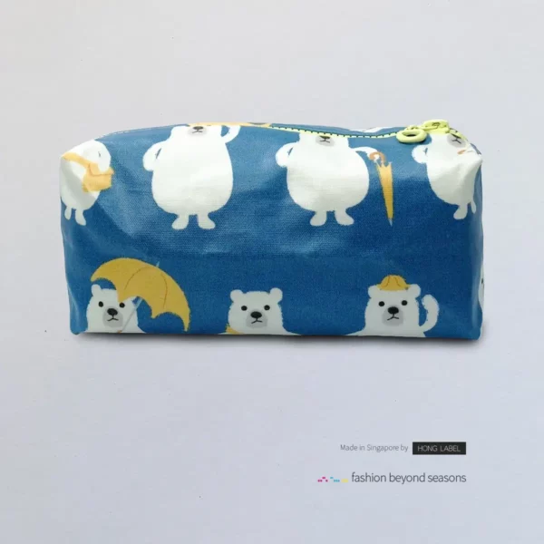 Blue-White-Bear-Yellow-Umbrella-with-Yellow-Zip-Pouch-Bag