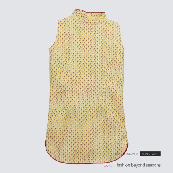 Girl yellow qipao back - yellow