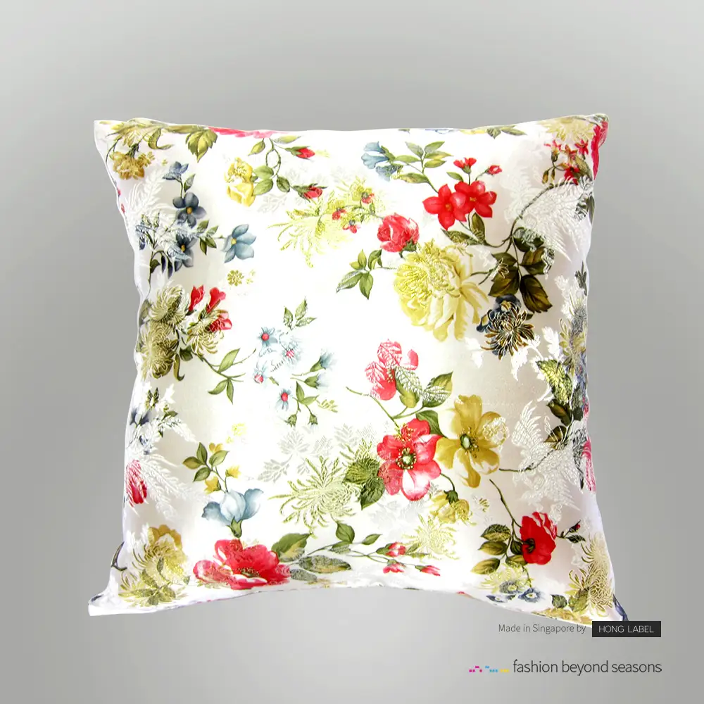 Vintage white floral cushion cover