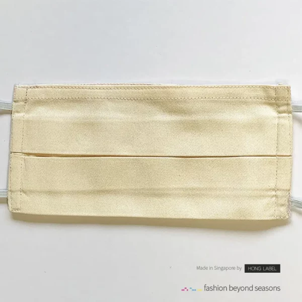 resuable rectangle cloth face mask beige cotton