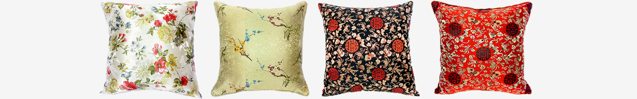 Oriental Cushion Cover - Gold Black Red White
