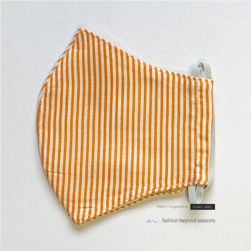 Orange Stripes Satin Mask